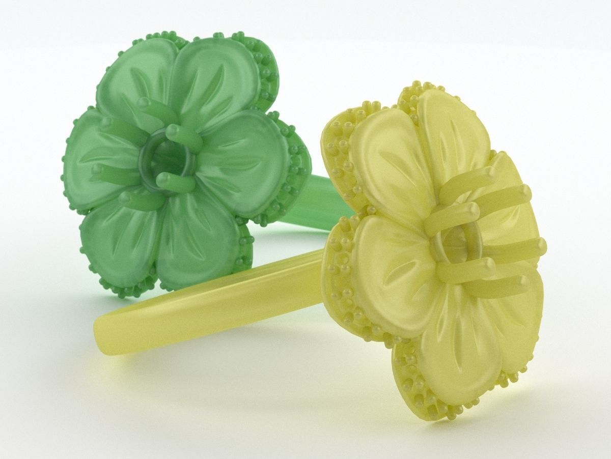 Flower Ring 3D print model_1