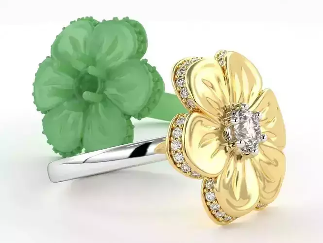 Flower Ring 3D print model