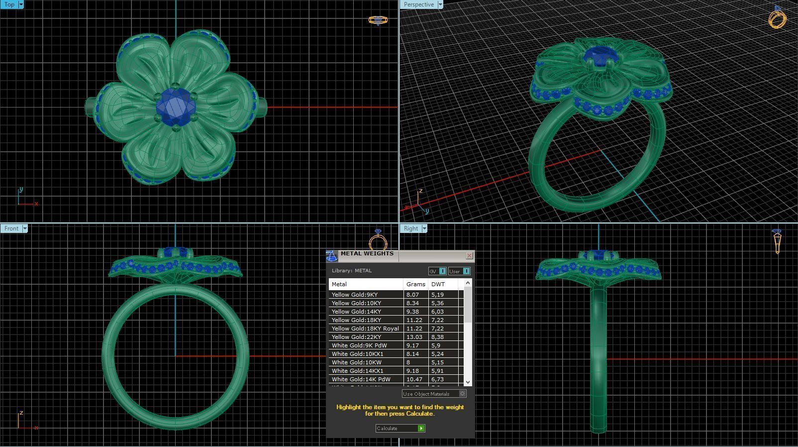 Flower Ring 3D print model_5