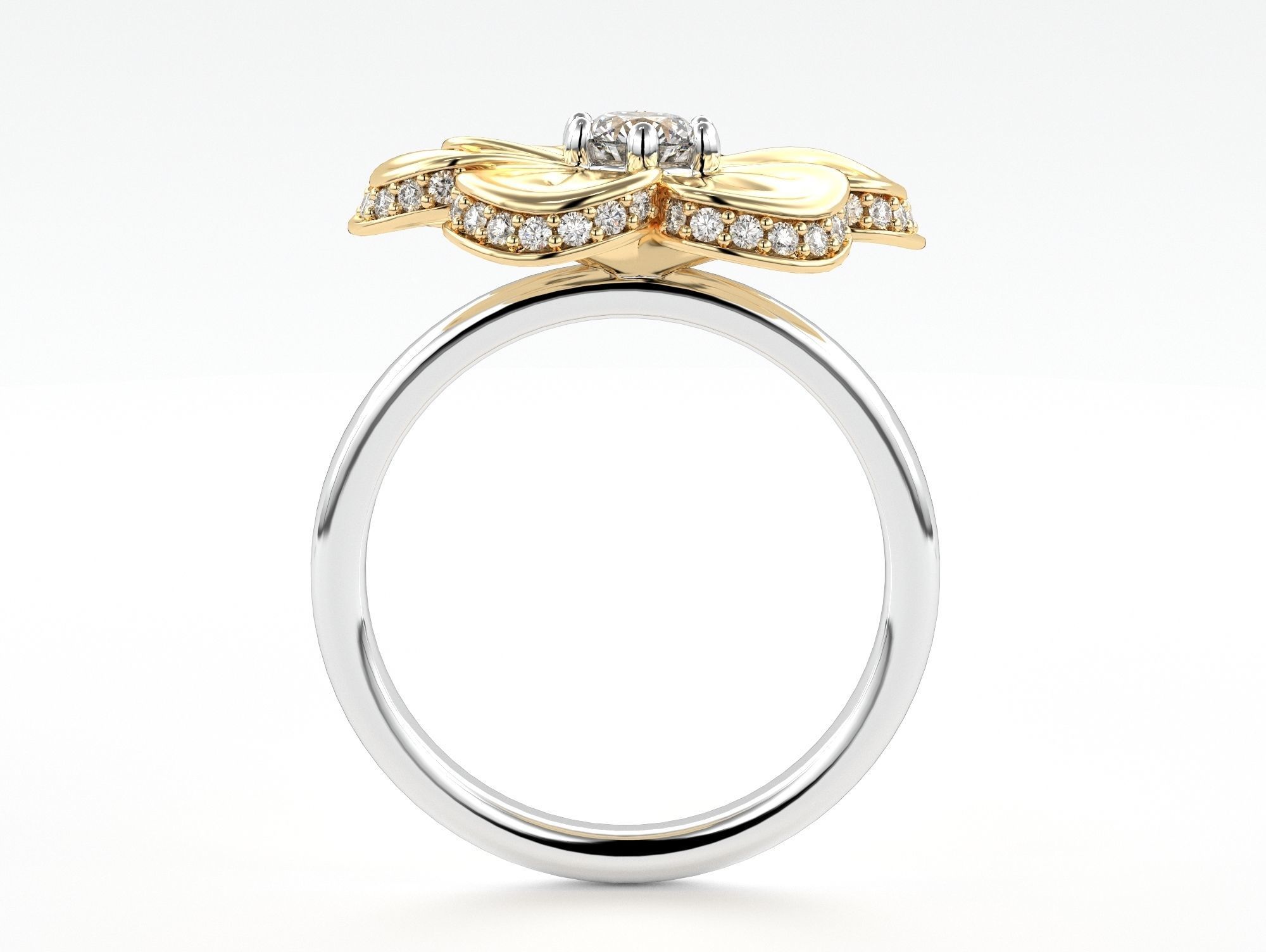 Flower Ring 3D print model_2