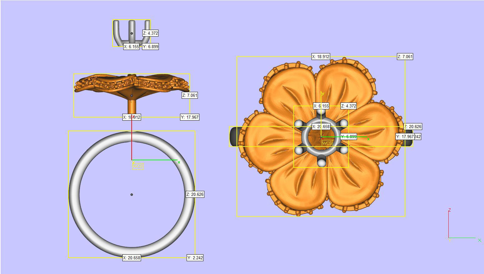 Flower Ring 3D print model_7