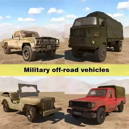 military off-road vehicles 3D Model Collection