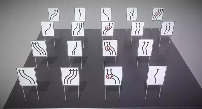 Verkehrszeichen-Verschwenkungstafeln three metal signs