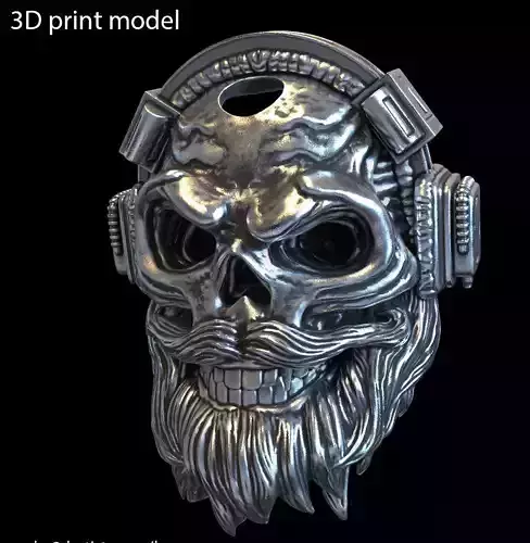 skull with headphone vol1 pendant jewelry
