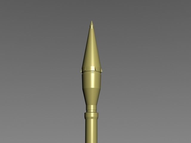 Rocket gold missile 3D model_2