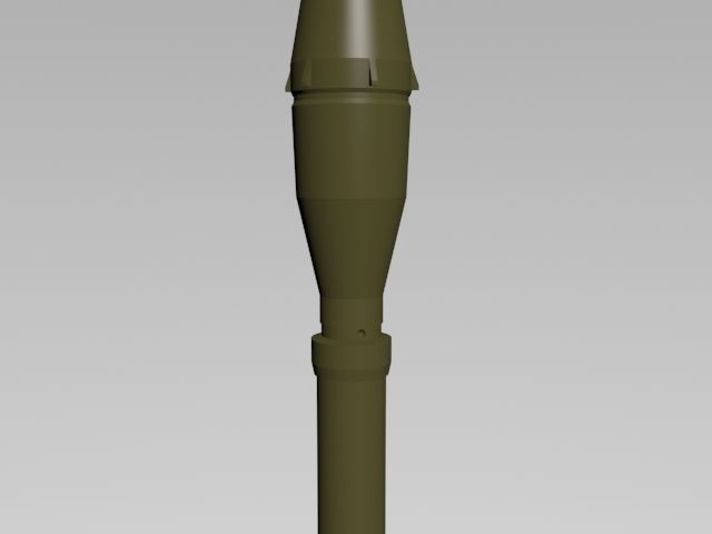Rocket gold missile 3D model_4