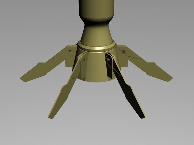 Rocket gold missile 3D model_1