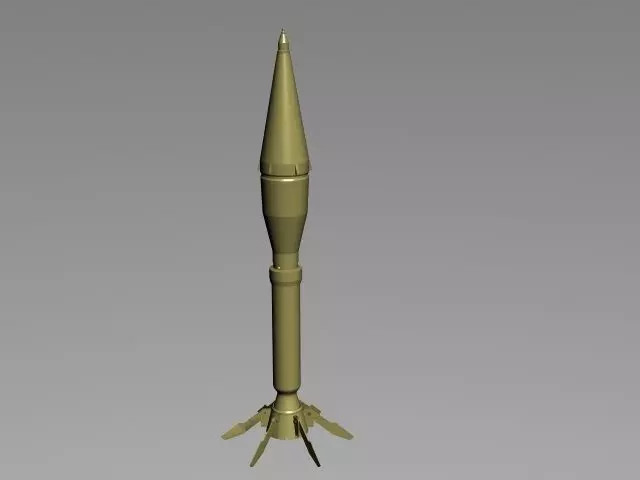 Rocket gold missile 3D model_0