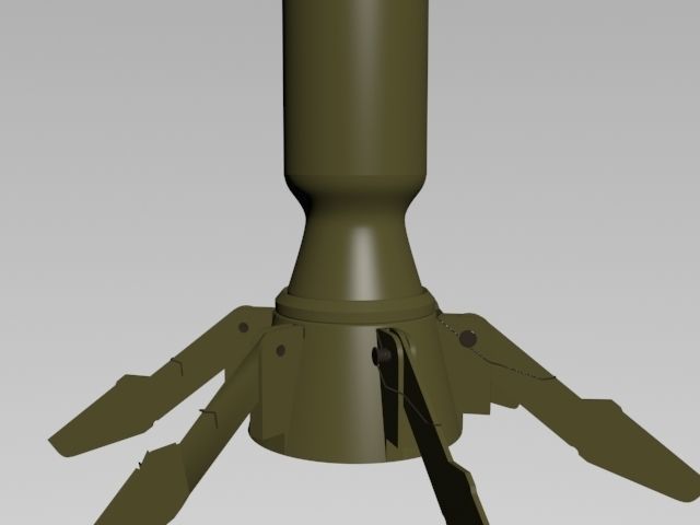 Rocket gold missile 3D model_3