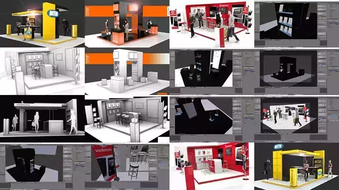 Ultimate exhibition display stand for events 3D Model Collection