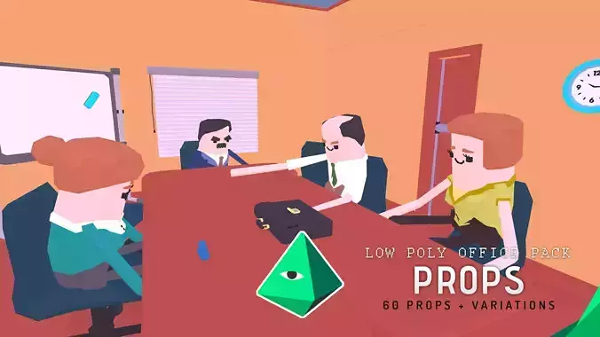 Low Poly Office Props Pack