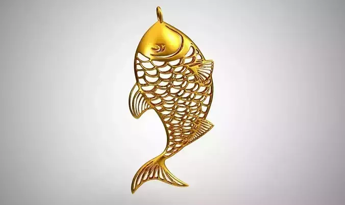 Metal Fish Necklace 3D print model