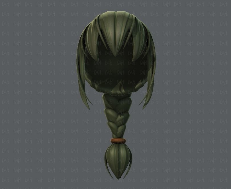 3D Hair style for girl V33 Low-poly 3D model_37