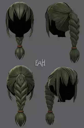 3D Hair style for girl V33 Low-poly 3D model