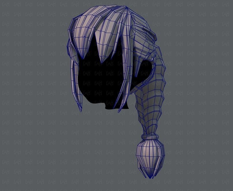 3D Hair style for girl V33 Low-poly 3D model_32