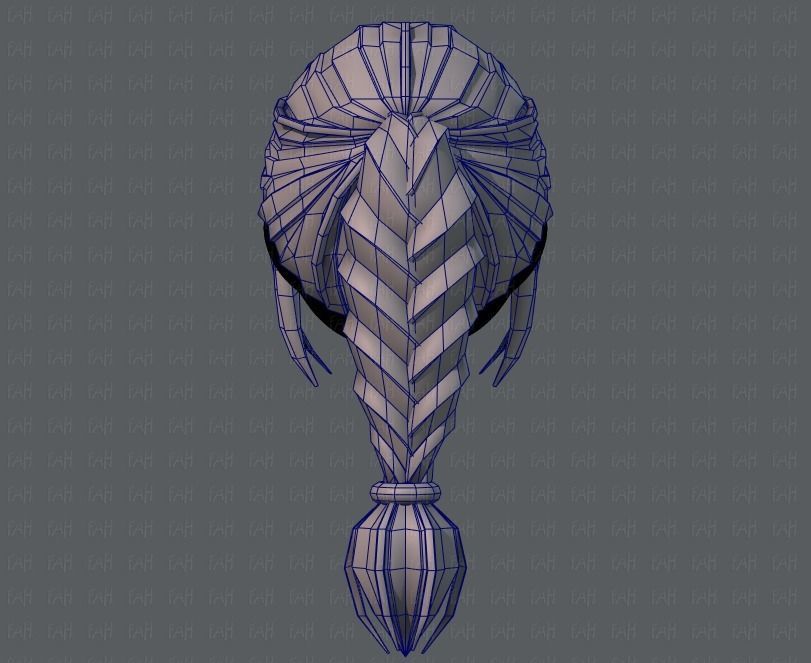 3D Hair style for girl V33 Low-poly 3D model_29