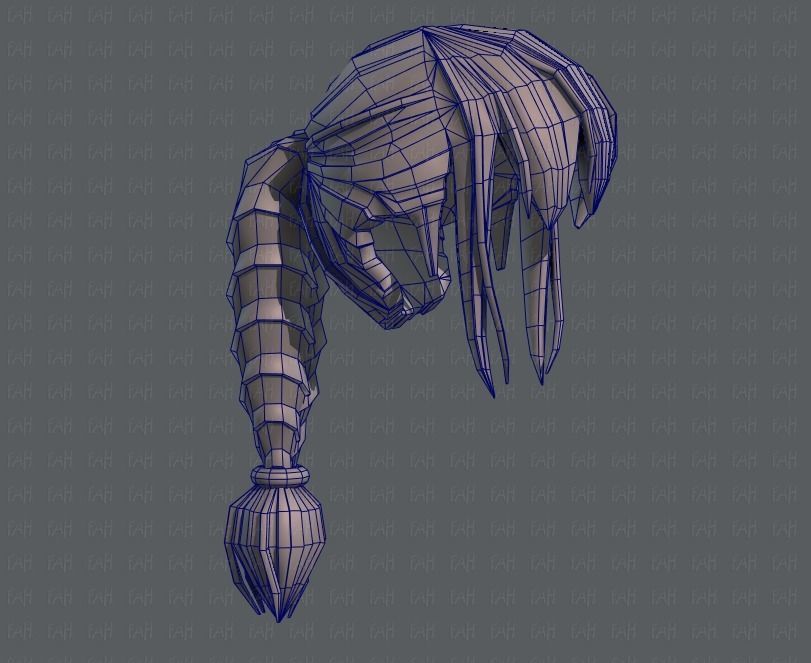 3D Hair style for girl V33 Low-poly 3D model_44