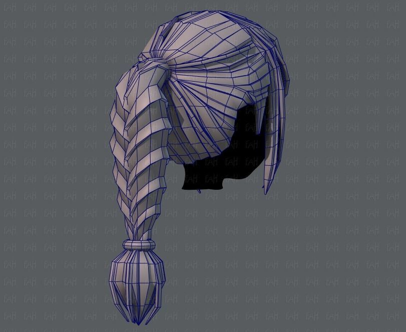 3D Hair style for girl V33 Low-poly 3D model_28