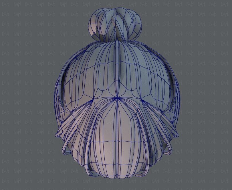 3D Hair style for girl V33 Low-poly 3D model_34