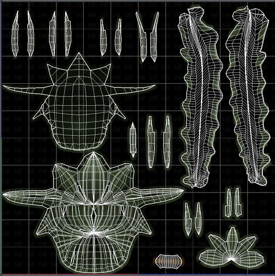 3D Hair style for girl V33 Low-poly 3D model_45