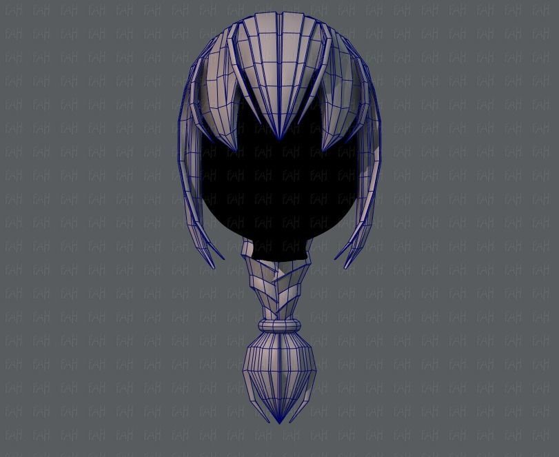 3D Hair style for girl V33 Low-poly 3D model_25