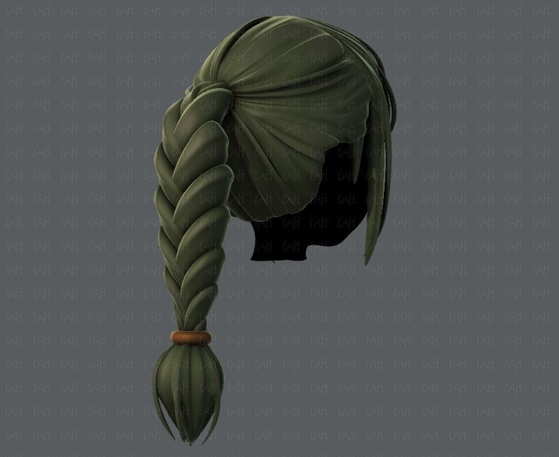 3D Hair style for girl V33 Low-poly 3D model_4