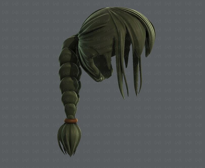 3D Hair style for girl V33 Low-poly 3D model_41