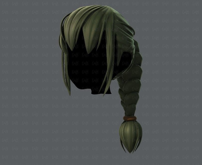 3D Hair style for girl V33 Low-poly 3D model_8