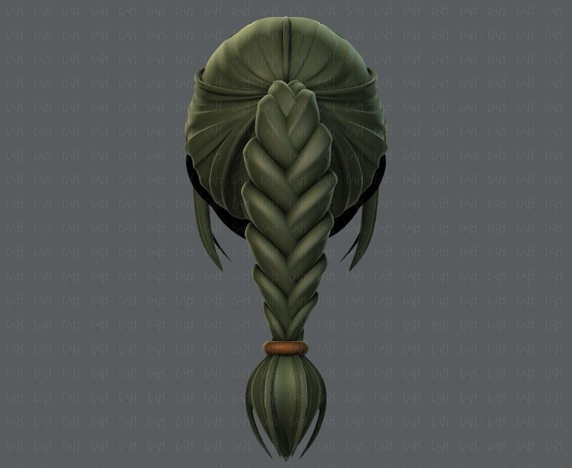 3D Hair style for girl V33 Low-poly 3D model_5