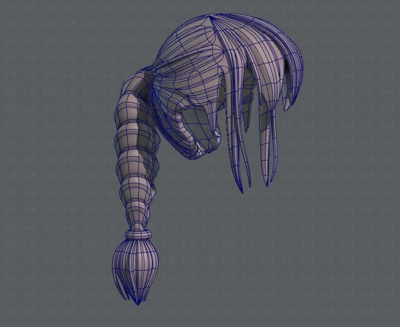 3D Hair style for girl V33 Low-poly 3D model_42