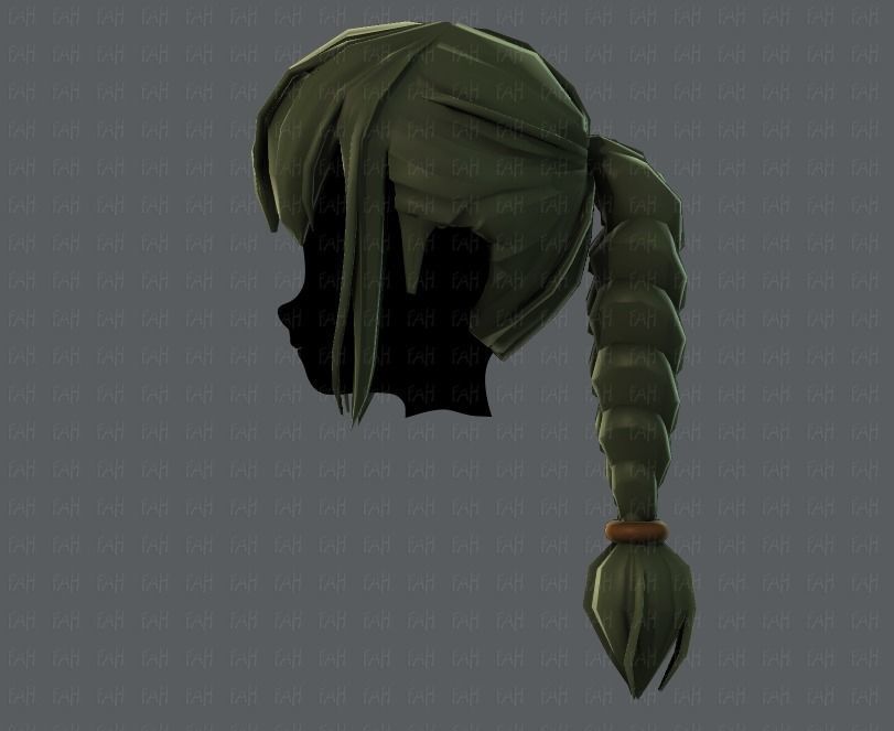 3D Hair style for girl V33 Low-poly 3D model_23