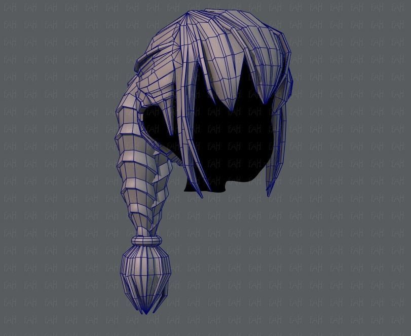 3D Hair style for girl V33 Low-poly 3D model_26