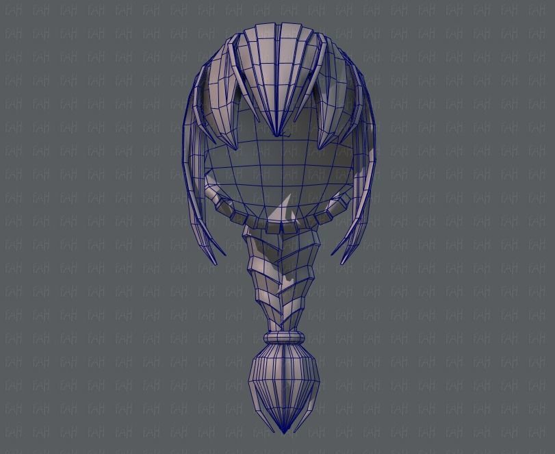 3D Hair style for girl V33 Low-poly 3D model_40