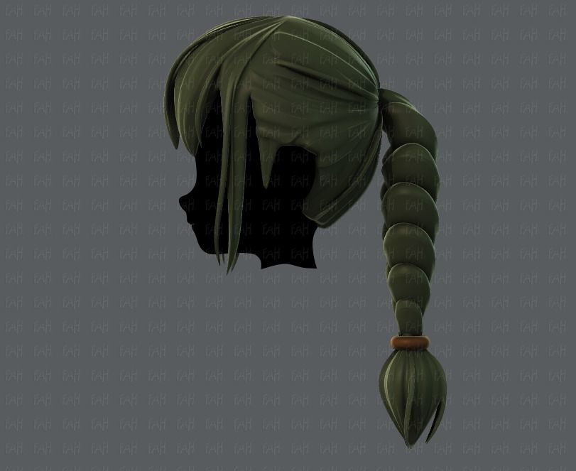 3D Hair style for girl V33 Low-poly 3D model_7