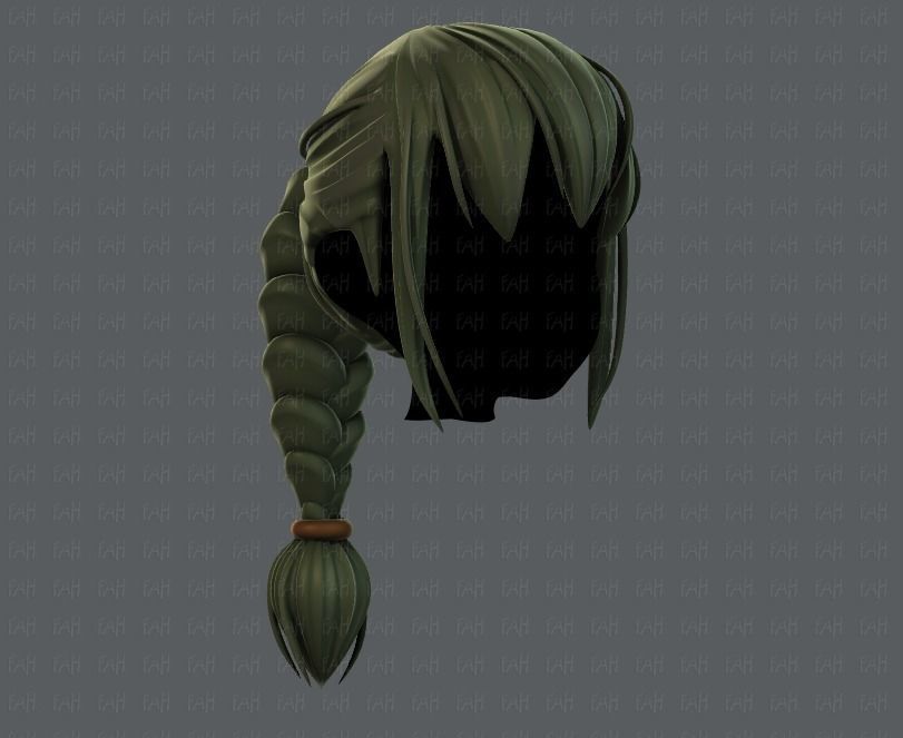 3D Hair style for girl V33 Low-poly 3D model_2