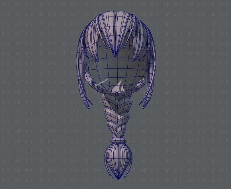 3D Hair style for girl V33 Low-poly 3D model_38