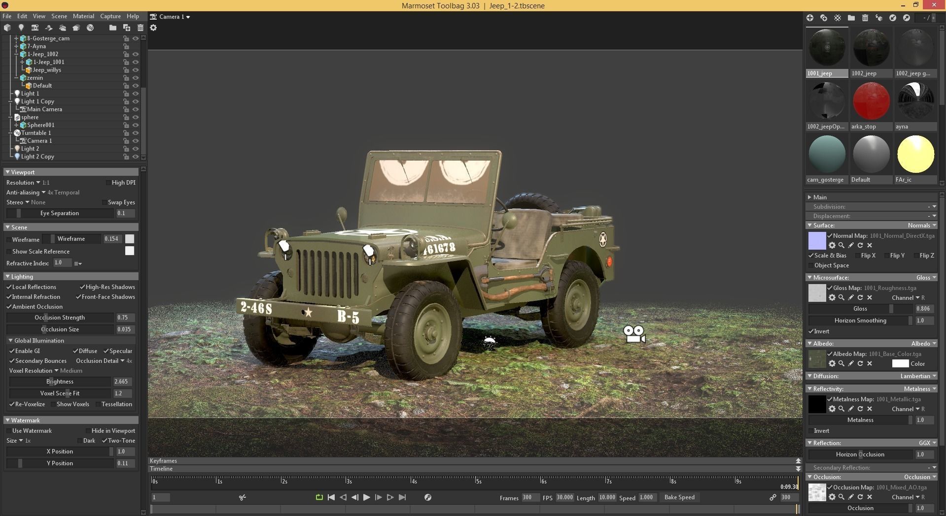 Military Jeep Car Willys  Low-poly 3D model_26