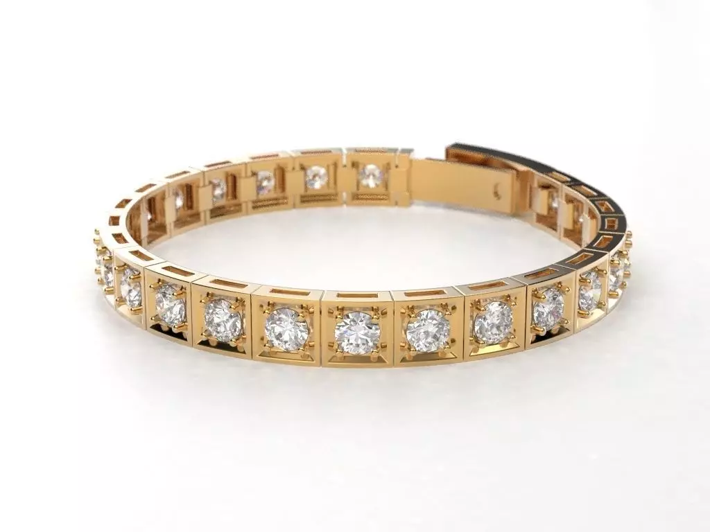 Tennis bracelet Gems 5 mm 3D print model