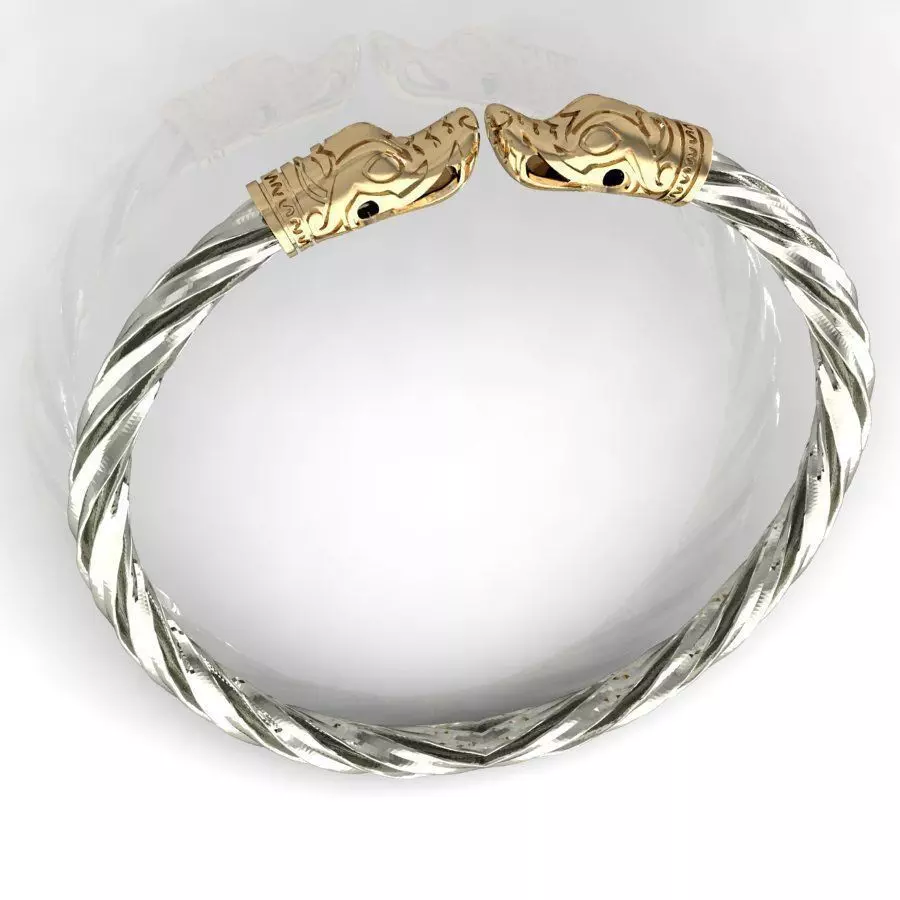 Viking bracelet vintage 3D print model