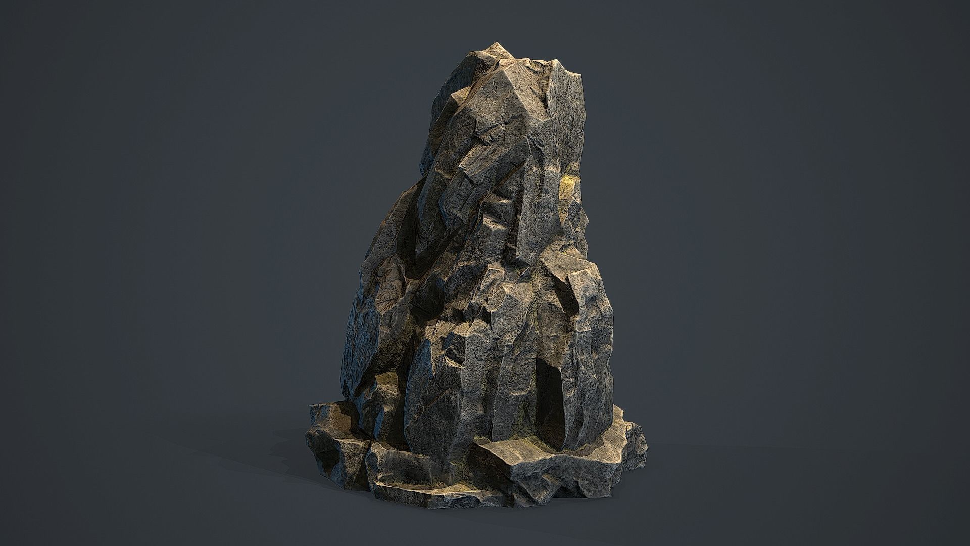Rock Boulder 5 Low-poly 3D model_4