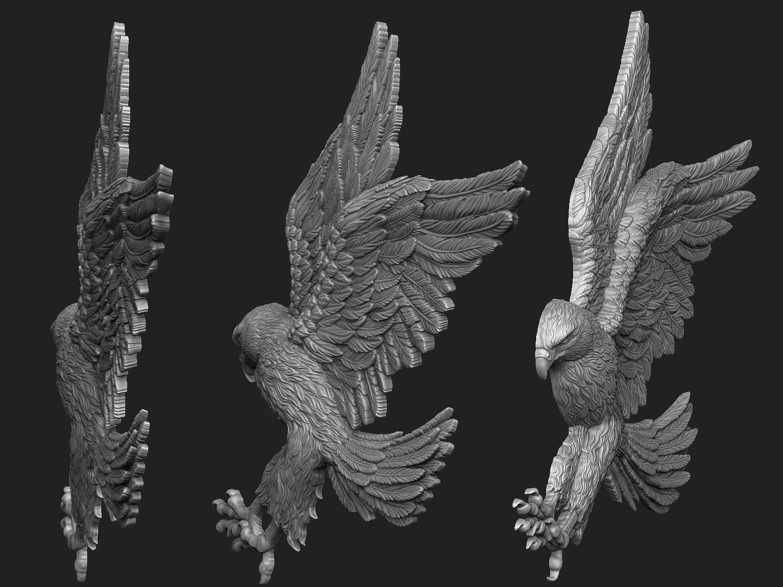 Hawk Pendant 3D print model_3