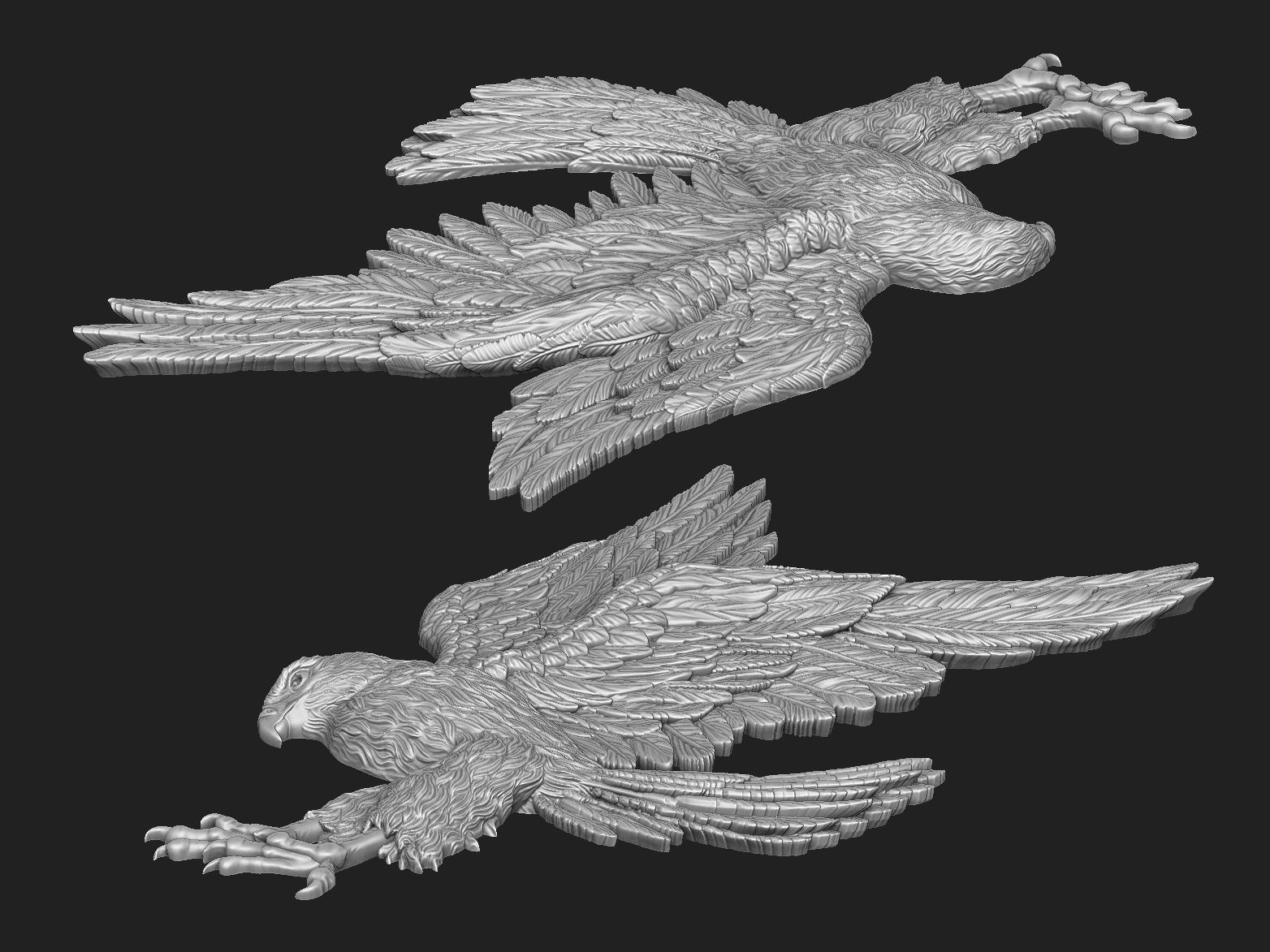 Hawk Pendant 3D print model_4