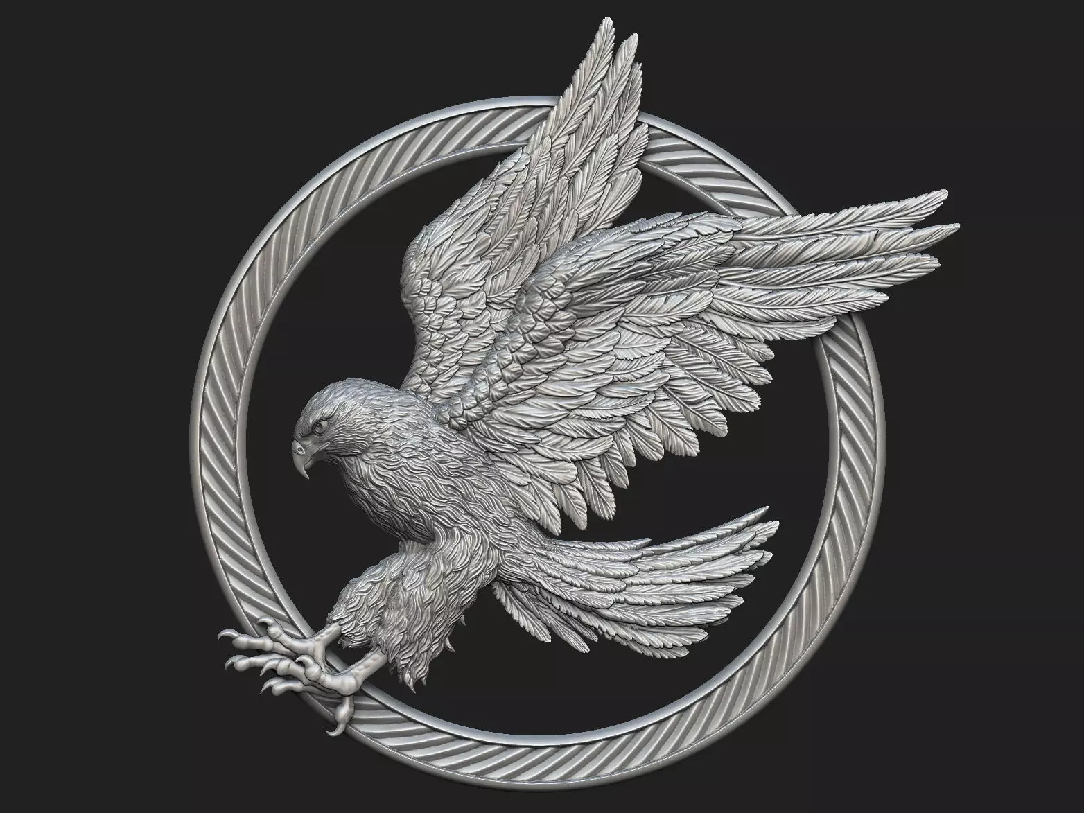 Hawk Pendant 3D print model_0