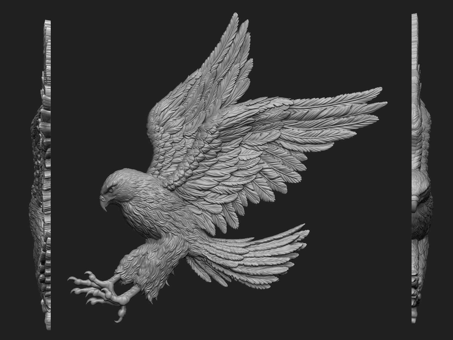 Hawk Pendant 3D print model_1