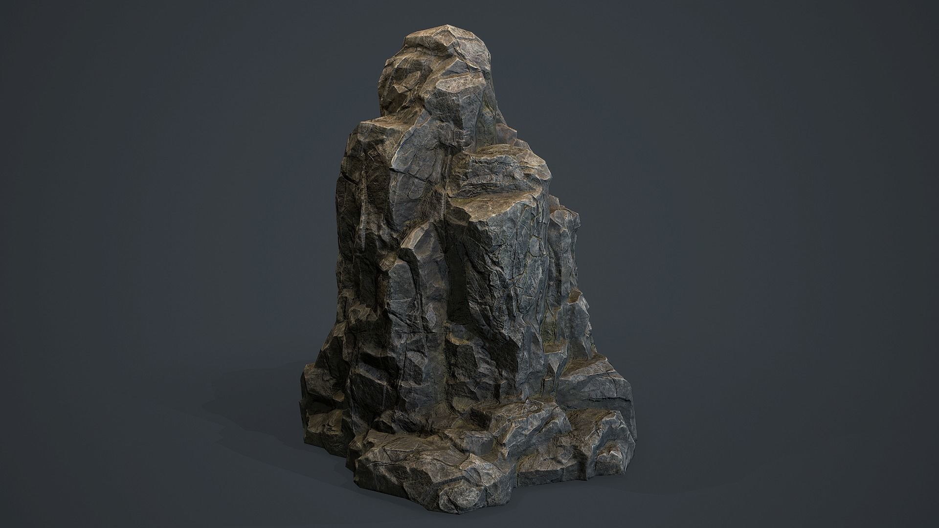 Rock Boulder 6 Low-poly 3D model_7