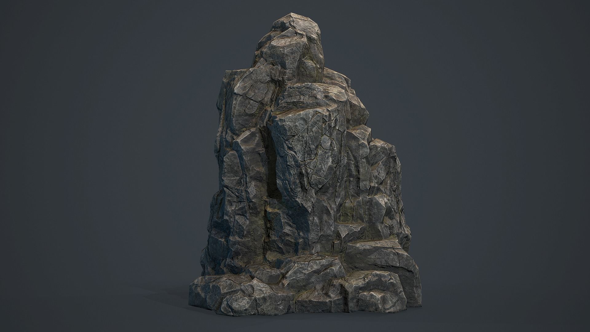 Rock Boulder 6 Low-poly 3D model_4