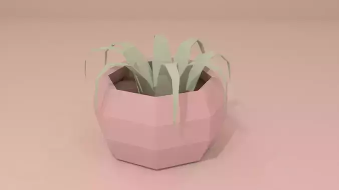 Low-poly plant in pot