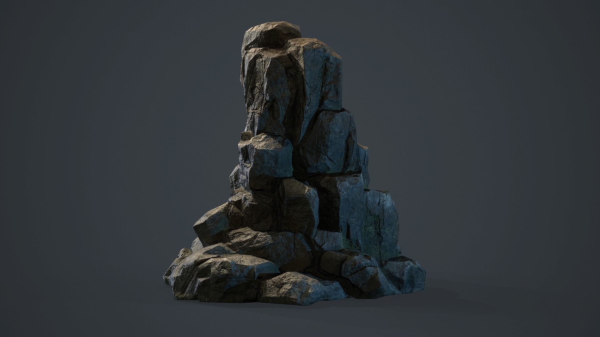 Rock Boulder 7 Low-poly 3D model_1