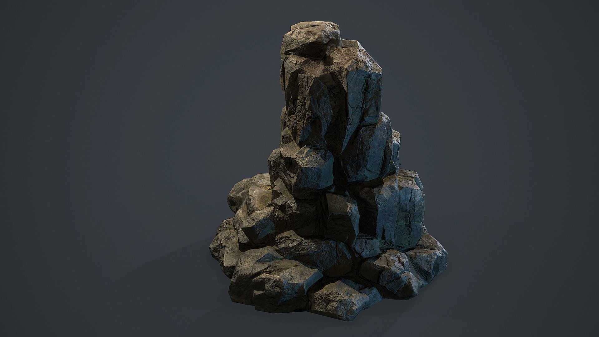 Rock Boulder 7 Low-poly 3D model_4