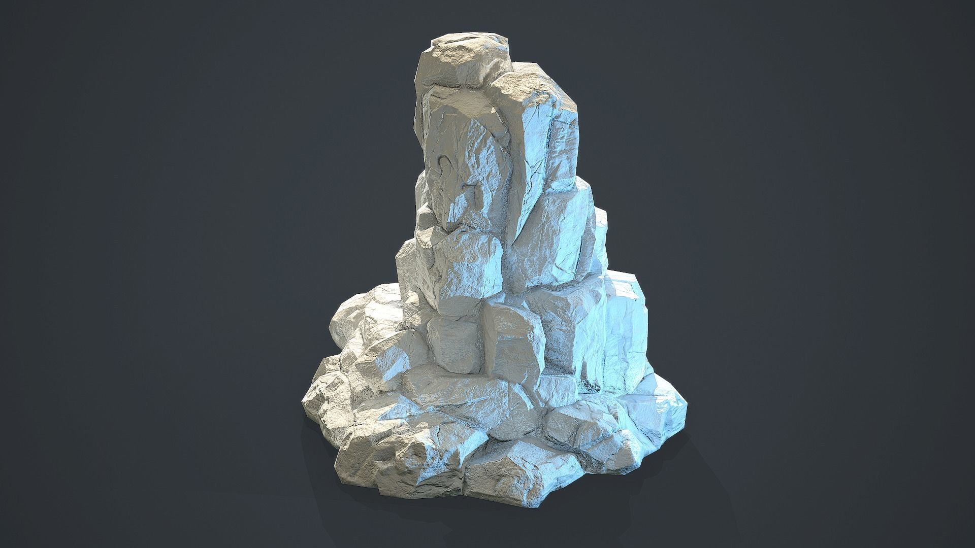 Rock Boulder 7 Low-poly 3D model_8